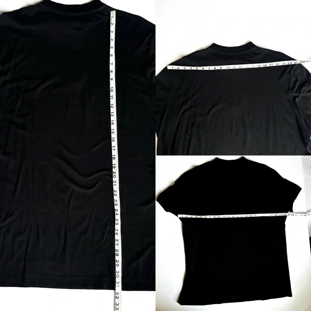 Salvatore Ferragamo Black Cotton Pique Logo Polo Shirt with Logo 3/4 Zipper XXL - Picture 8 of 13